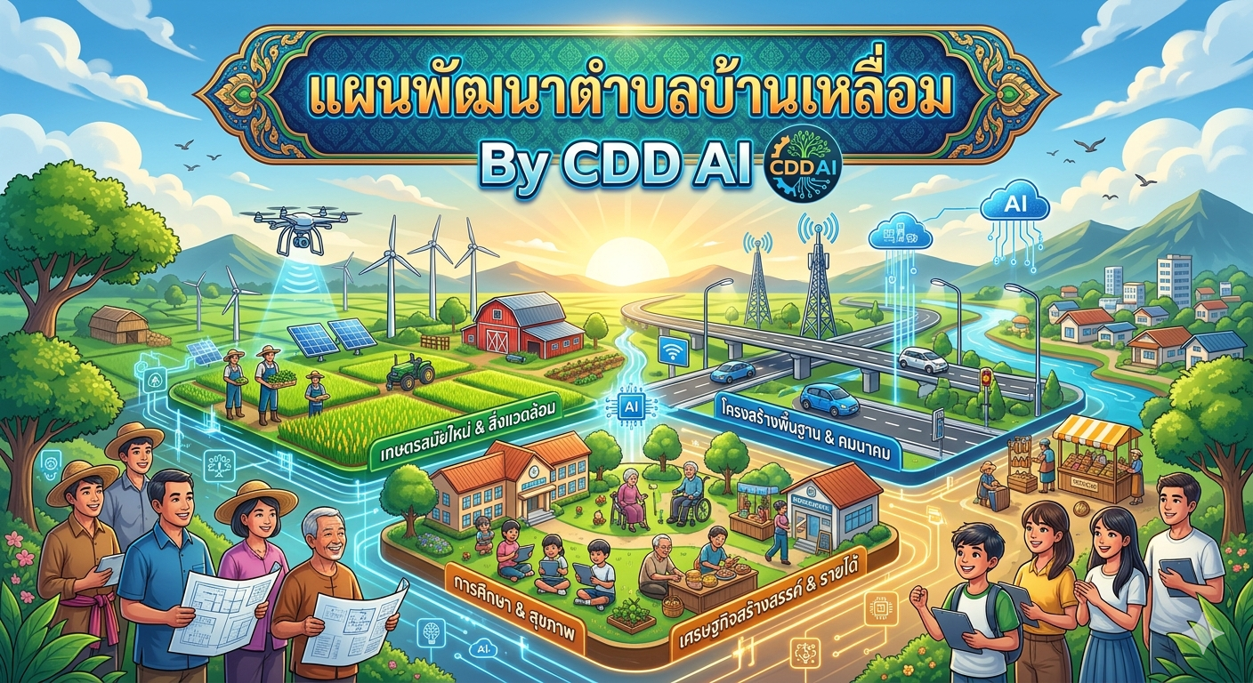 [Case Study] การยกระดับจัดทำแผนพัฒนาตำบลบ้านเหลื่อม ด้วยระบบวิเคราะห์ข้อมูล CDD AI 🕹️🧬